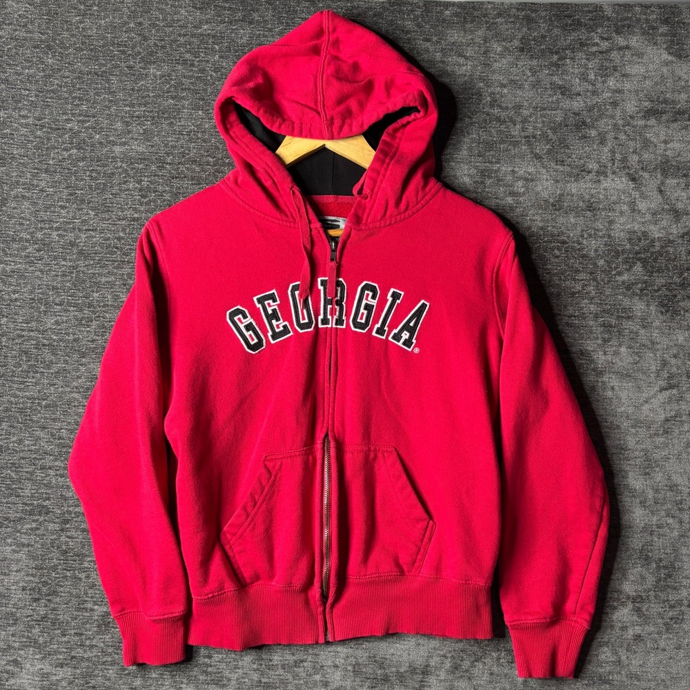 Stadium Athletics Georgia Bulldogs Full Zip Hoodie Red Mens Medium Collegiate
